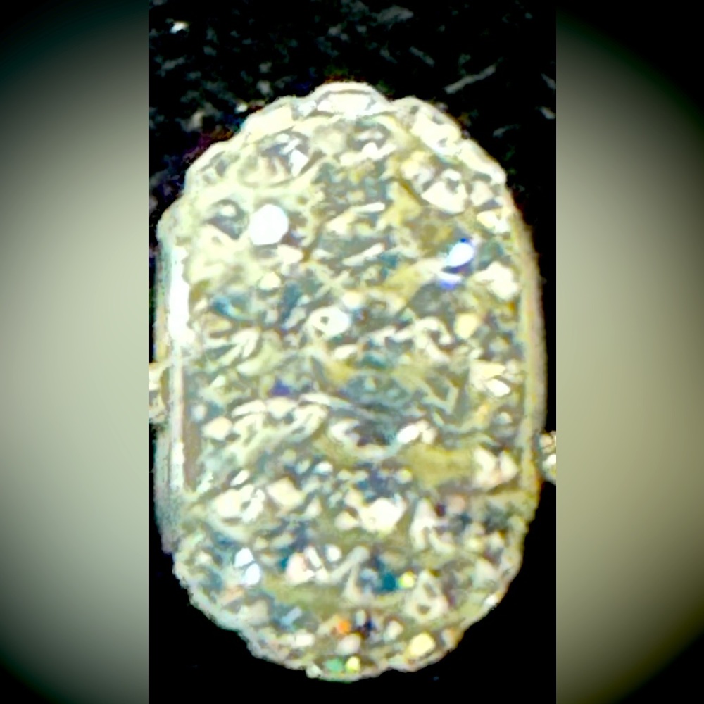 Clear Crystal Bead Sterling Charm Sparling, 925 Silver Pave Crystals, Guc View 2